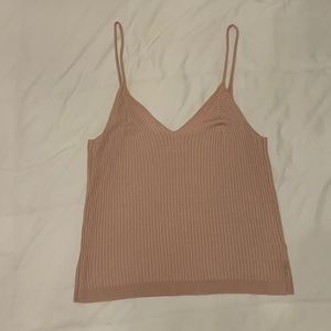 Anthropologie Ribbed Tank Top in Blush Pink